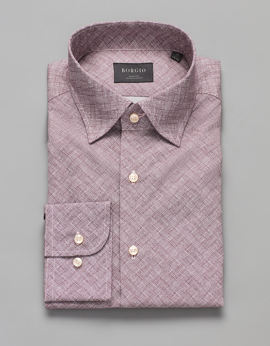 koszule męskie koszula męska bawełniana dł. rękaw slim fit bordo 00225 176/182 38