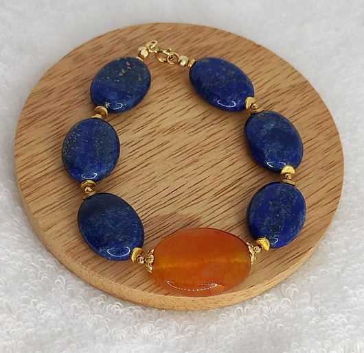 Bransoletka z lapis lazuli i agatem ognistym Studio Gazela