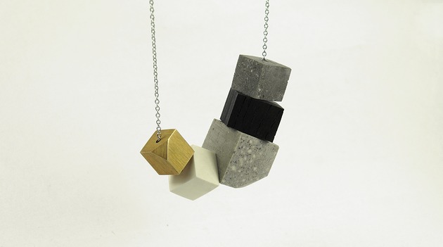 srebrne naszyjniki Naszyjnik Beton Cube