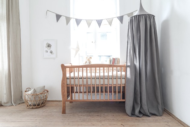namioty i tipi dla dzieci Lniany baldachim - TRUE GRAY