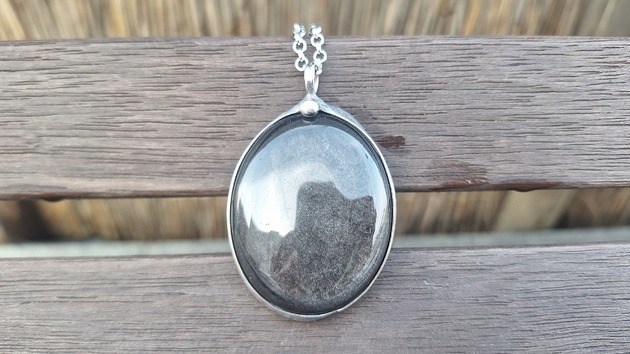 wisiory Srebrny obsydian - wisiorek