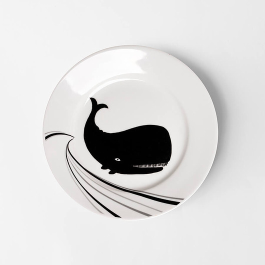 Ozdoby na ścianę Talerz na ścianę - wieloryb