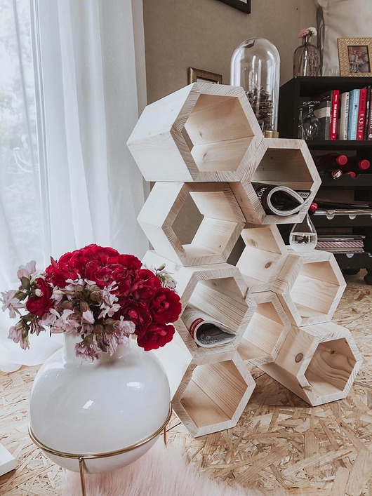 regały i półki Mały regał,stolik pomocniczy 3d Hexagon