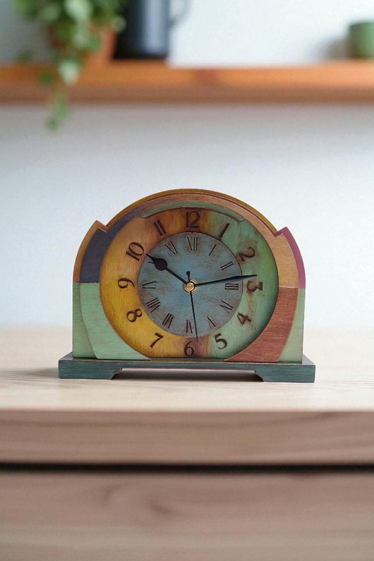 zegary Zegar drewniany kominkowy w stylu vintage