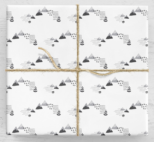 papier do pakowania - scandi hills 011 white Wrap and Pack