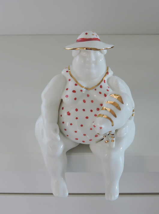 figurki i rzeźby Porcelanowa Figurka, Pani z kotem DLA MAGDALENY