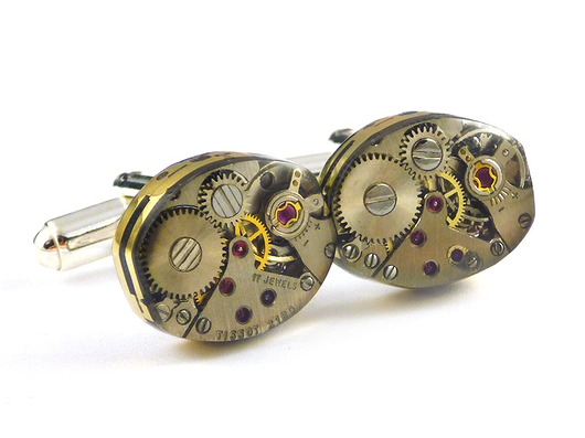 Steampunkowe spinki srebro Scradeus
