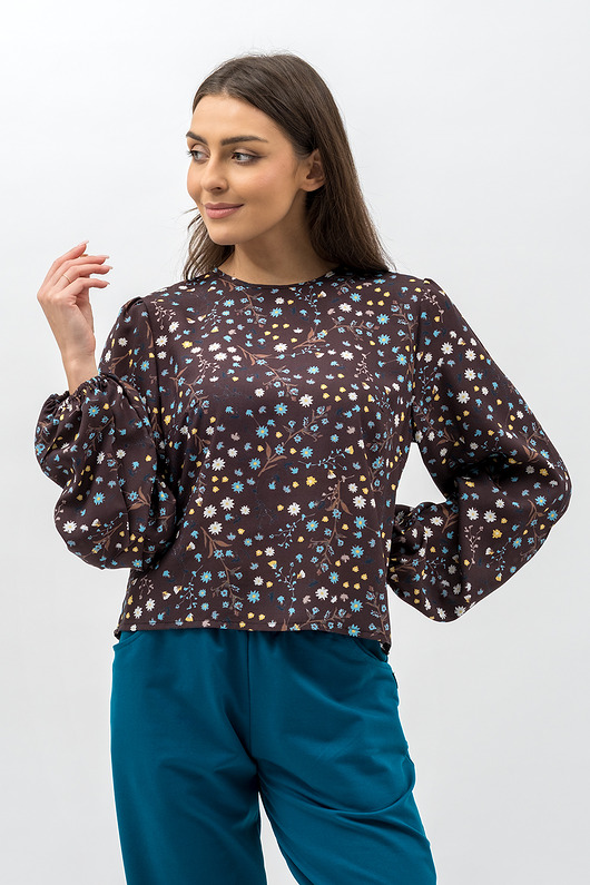bluzki z długim rękawem damskie Bluzka ,,SILA " flowers
