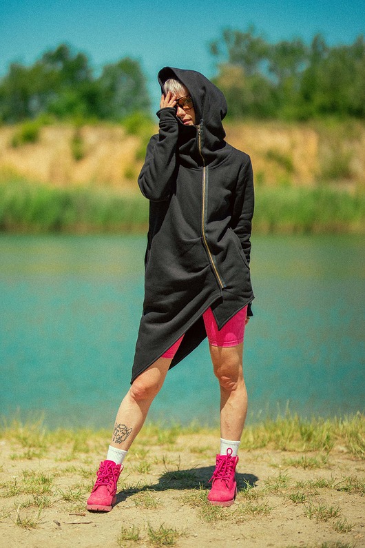 bluza z kapturem damska Bluza damska,płaszcz damski asymetryczny z kapturem
