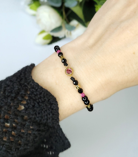 bransoletki z kamieni naturalnych Ochronna z Turmalinem i Onyksem