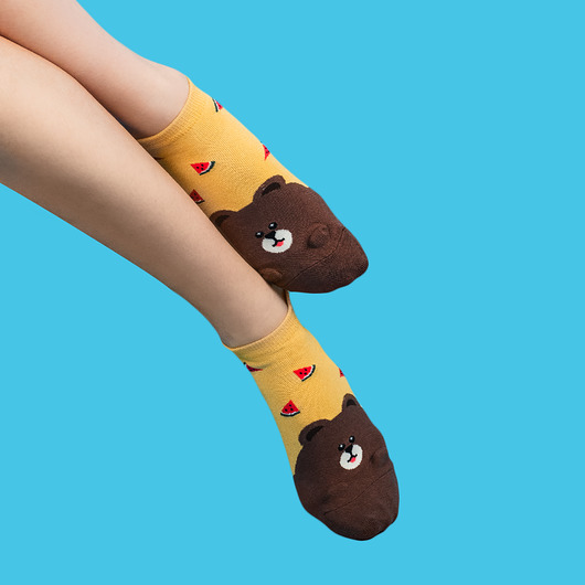 Skarpetki z dużym Misiem - Arbuzik i misio CandySox