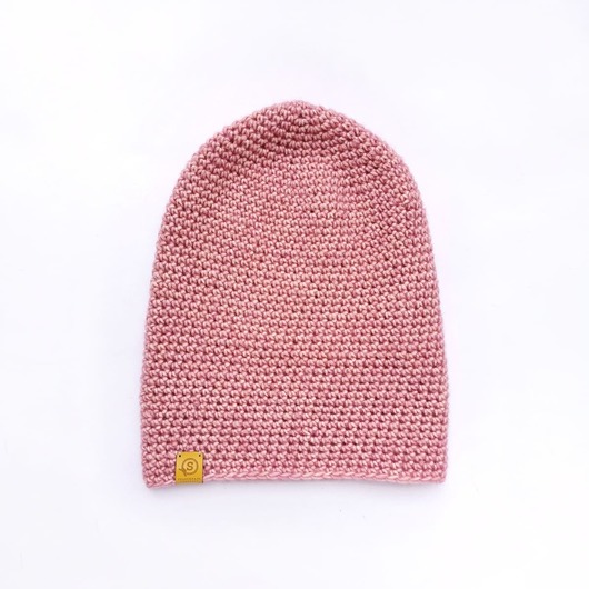 Przejściowa czapka  bawełna merino COSY różowa sploteka