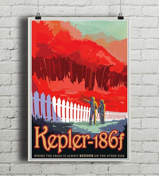 Planeta Kepler 186f - vintage plakat minimalmill
