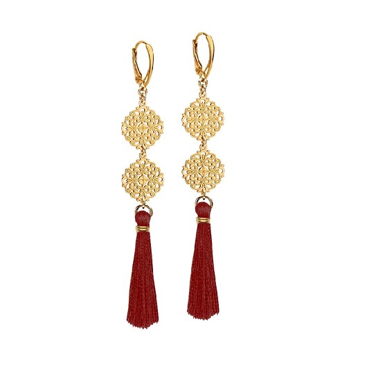 Kolczyki rozeta i chwost- srebro 925 pozłacane Coccola JEWELLERY