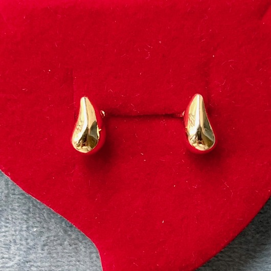 kolczyki pozłacane Kolczyki srebrne 925 pozłacane łezki na sztyfcie