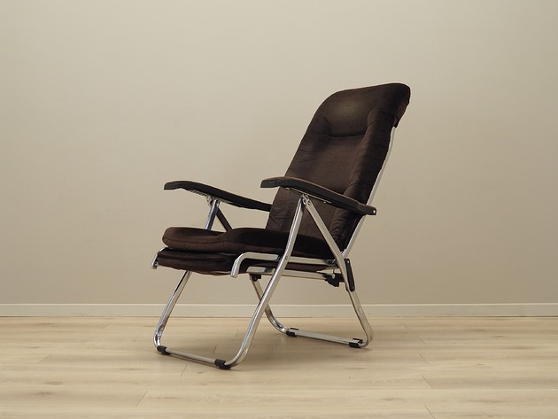 fotele Fotel welurowy brązowy, duński design, lata 70, produkcja: Dania