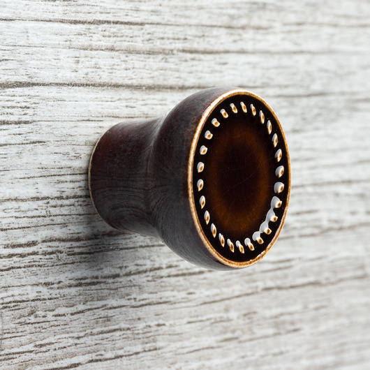 gałki do mebli Ceramiczna gałka do mebli, ciemnobrązowa, wz.12