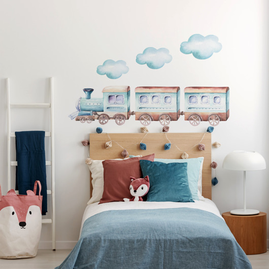 Boys World - Ciuchcia - Zestaw 4 - Naklejki Dekoracjan