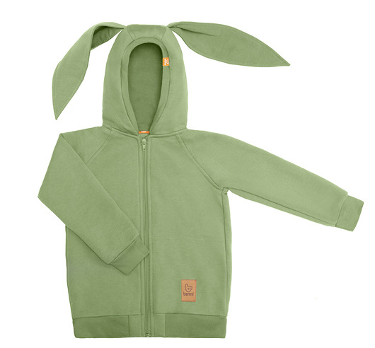 bluzy dla niemowlaka Bluza z uszami królika - pistacja