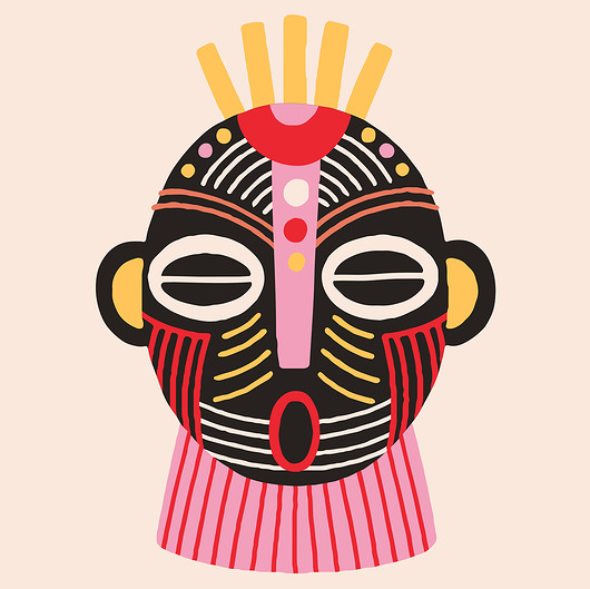 obrazy African mask  - obraz na płótnie lub plakat
