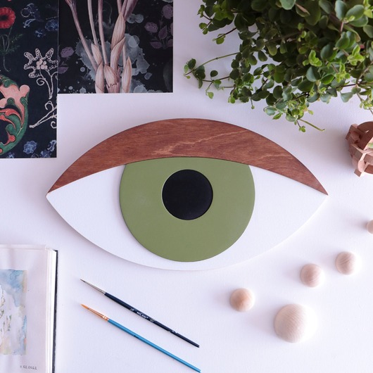 Ozdoby na ścianę Oko 3D Euskadi  orzechowa powieka