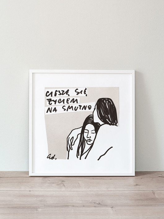 plakaty Plakat Cieszę się życiem na smutno