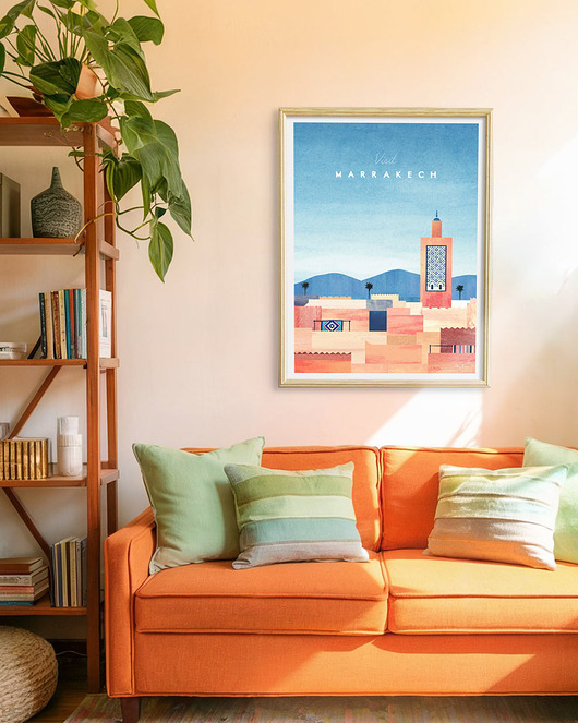 plakaty Maroko Marrakesz - plakat 50x70 cm - panorama z Meczetem Księgarzy