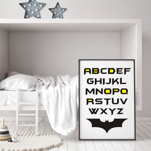 Plakat Alfabet Litery Batman Abecadło TamTamTu