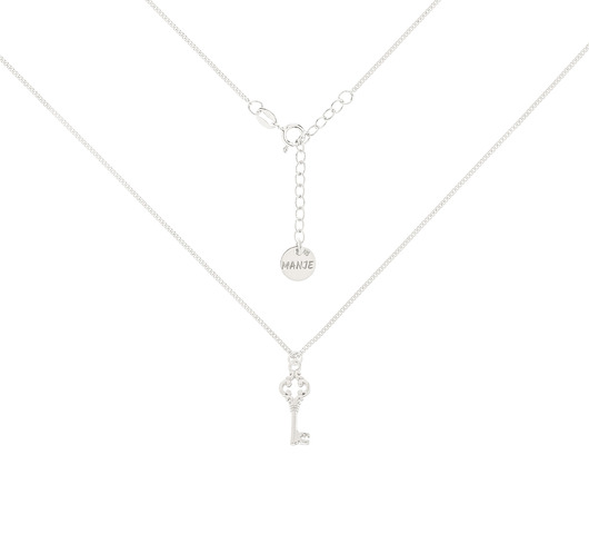 chokery Srebrny choker pancerka z kluczem