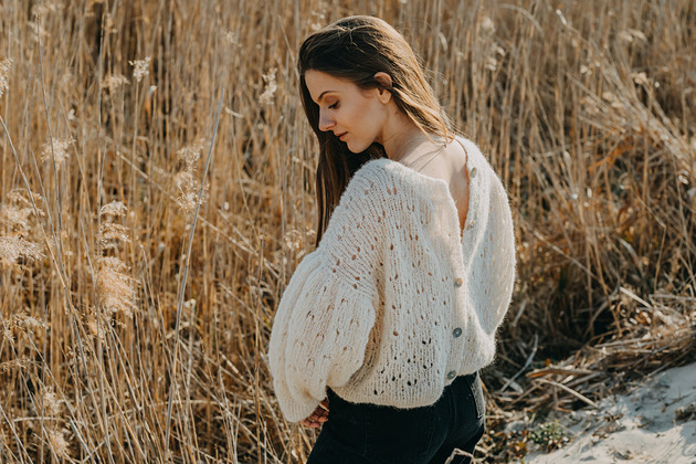 Flowery Sweater Ecru Szydłownia