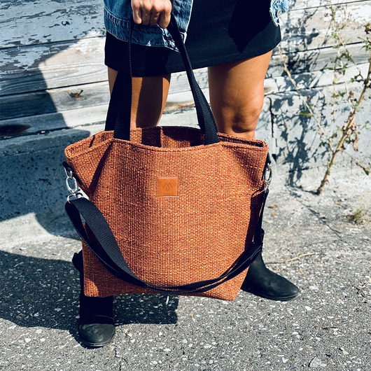 torby na ramię Duża torba shopperka Mili Duo - miedziany brąz