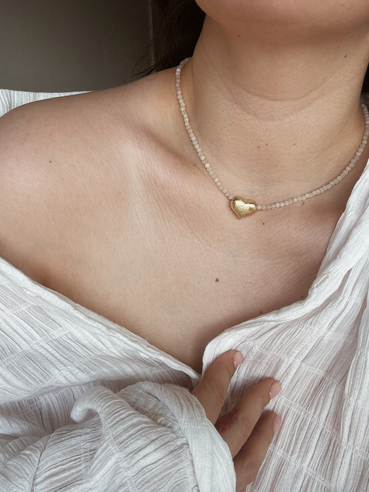 złote naszyjniki Naszyjnik  Jadeit Serce