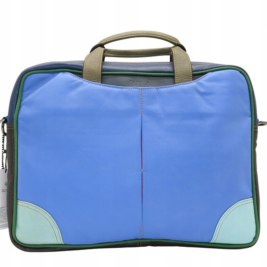 torby na ramię Aktówka skórzana torba damska na laptop do 16'' regulowany pasek OLIVKA