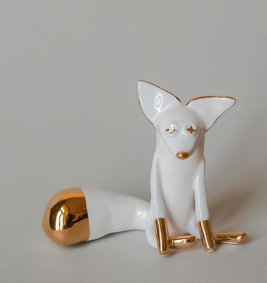 figurki i rzeźby Porcelanowy Lisek
