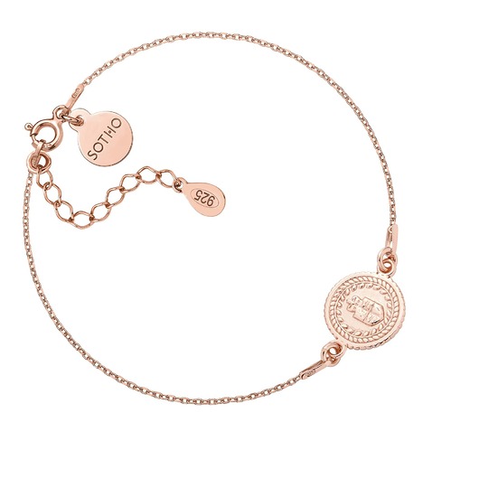 bransoletki złote Bransoletka z różowego złota z medalionem