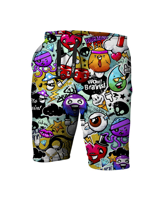 spodnie dla chłopców Krótkie Spodenki Boy DR.CROW Graffiti Bizarre