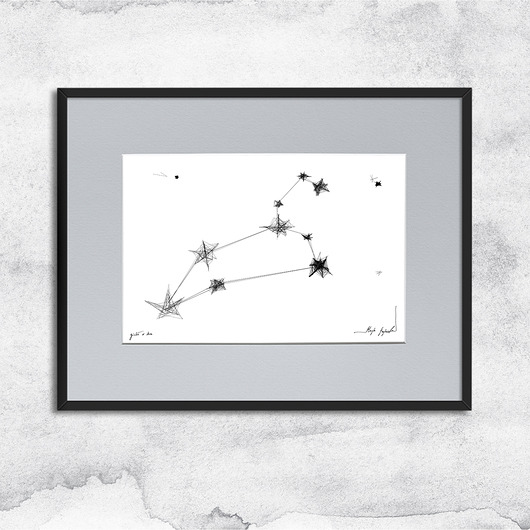 grafiki i ilustracje Oprawiona grafika zodiak Lew