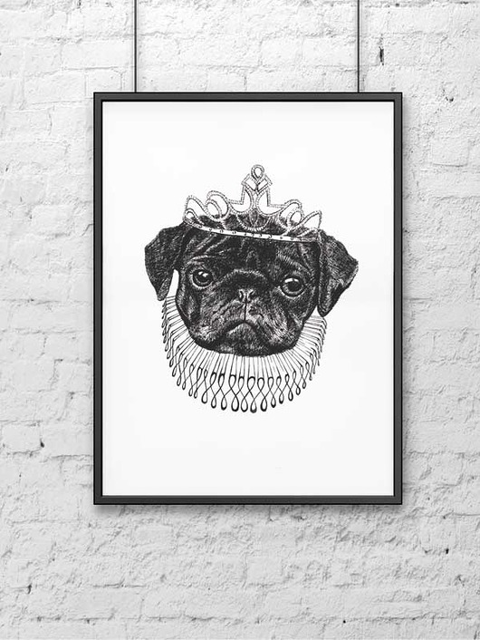 Czarny mops DWUKROOPEK
