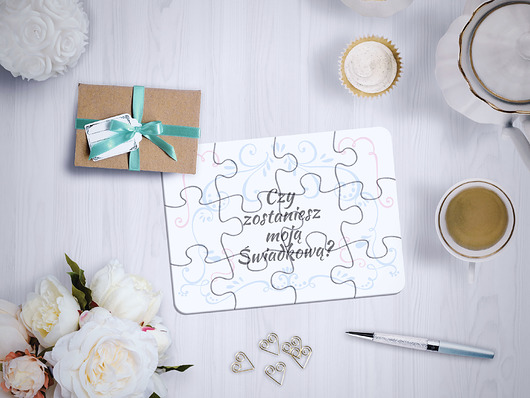 Puzzle dla świadkowej - pastelowa delikatność Mocem