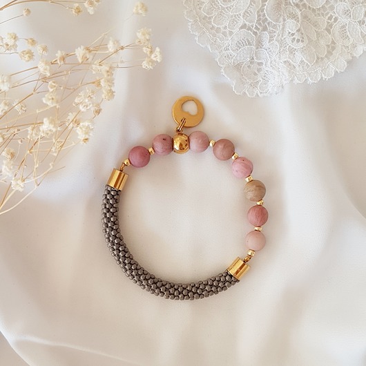 bransoletka z rodoniem LEI handmade 