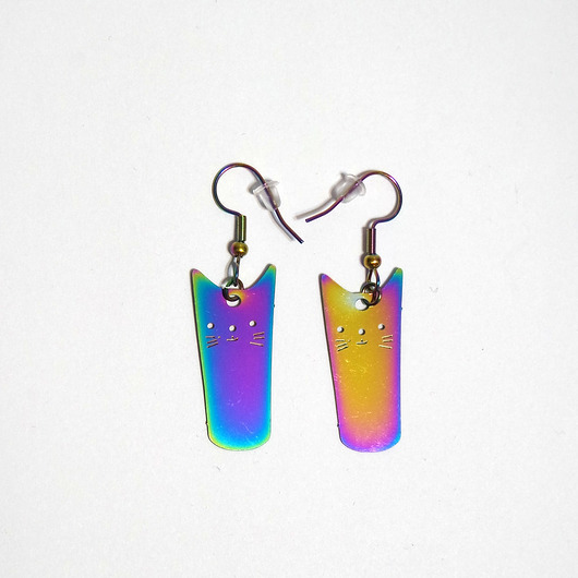 kolczyki - inne Kolekcja Starlight - kolczyki Kotki proste - stal