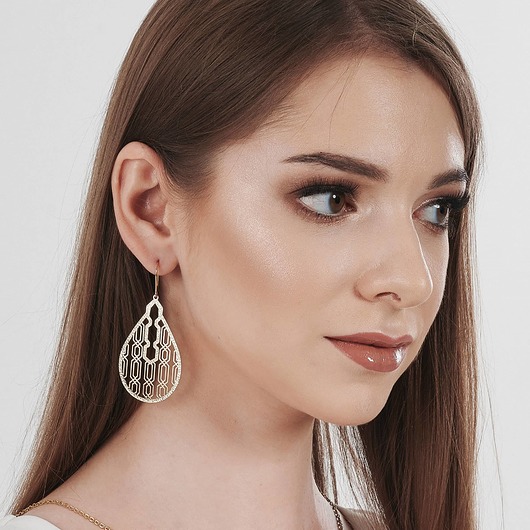 kolczyki pozłacane Złocone kolczyki z orientalnym motywem Kasandra