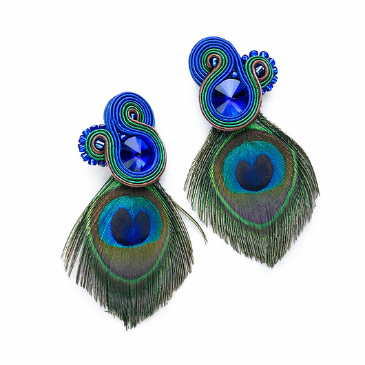 kolczyki soutache Peacock Eye-kolczyki soutache