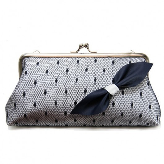 Unikatowa mała kopertowka - navy & tulle funnyandsunny