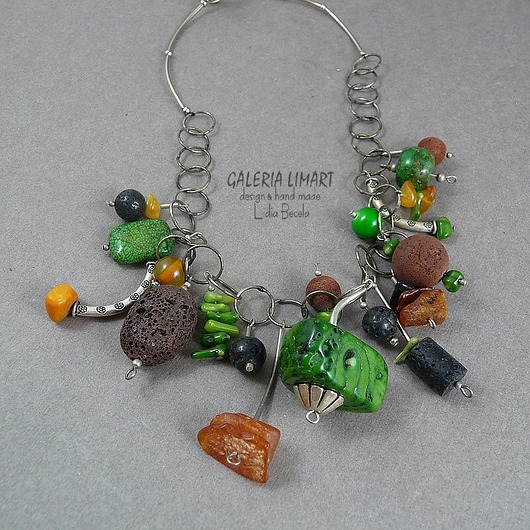 Mix w stylu Boho z koralem i bursztynem. Handmade Galeria Limart