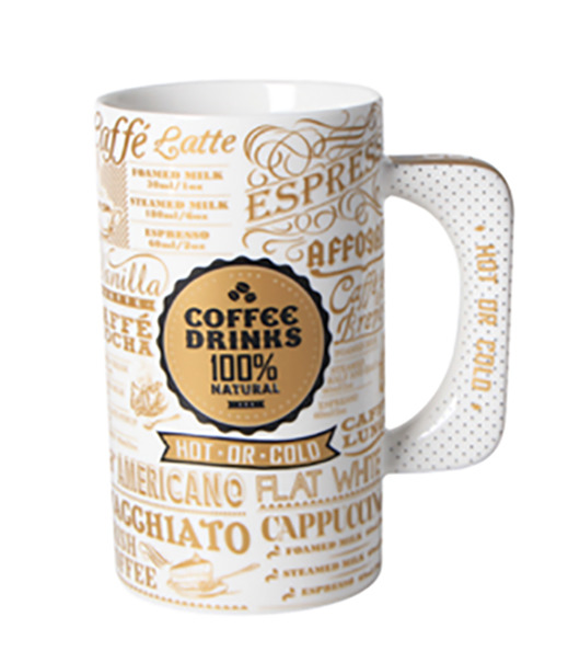 Kubek porcelanowy XXL Coffee złoty MIA home