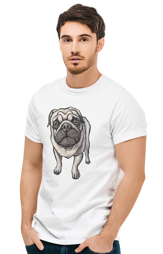 t-shirty męskie koszulka mops pies