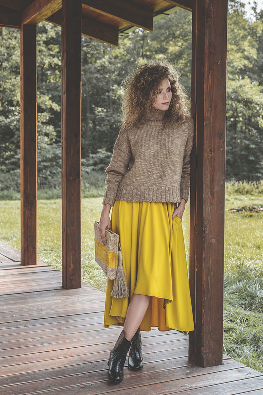 spódnice midi Spódnica asymetryczna Woman of Colour Curry