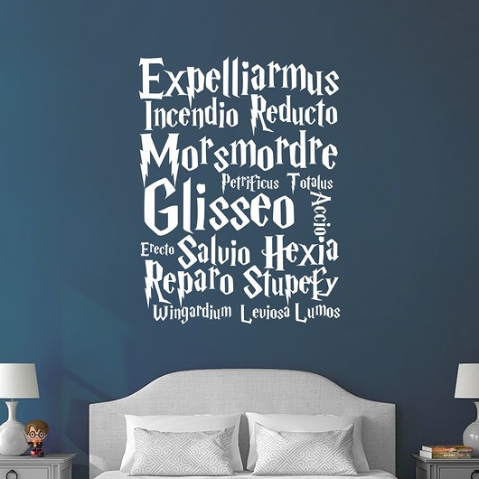naklejki ścienne do pokoju dziecka Naklejka Zaklęcia Harry Potter Rozmiary