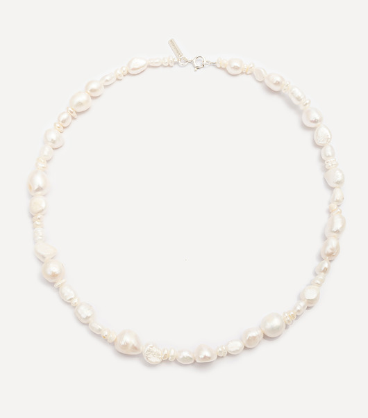 chokery Choker srebrny z nieregularnymi perłami Essential